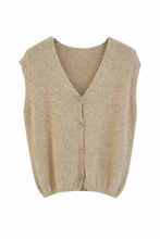 Afbeelding in Gallery-weergave laden, Gilet Vest Cropped Lurex Beige