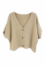 Load image into Gallery viewer, Vest Cropped Lurex Beige