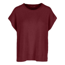 Afbeelding in Gallery-weergave laden, Bordeaux Luxueuze Top Rosalie van Cycleur de Luxe staat voor pure elegantie en verfijnde vrouwelijkheid. ROSALIE gebreide top is versierd met sierlijke strikken aan de zijkanten en heeft een ronde boord.