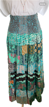 Afbeelding in Gallery-weergave laden, Maxi Rok Patchwork Boho Blue