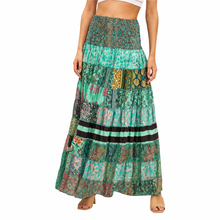 Load image into Gallery viewer, Maxi Rok Patchwork Boho Blue