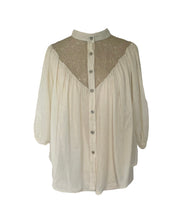 Load image into Gallery viewer, Blouse Wijd Hearts Lurex Ecru