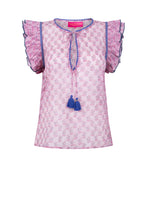 Load image into Gallery viewer, Place du Soleil Rosa Flower Chiffon Blouse