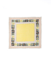 Load image into Gallery viewer, Sjaal Rafella Yellow is een prachtige vierkante sjaal van de Moment Amsterdam Collectie in de multi kleuren taupe, geel en aquablauw. Sjaal met item referentie 22.203.25 heeft de afmeting 120cm x 120cm en geeft jouw outfit net wat extra's. Met deze sjaal maak jij jouw outfit helemaal compleet.