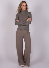 Load image into Gallery viewer, Turtleneck Varna Stripe Taupe Grey Melange