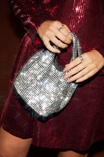 Load image into Gallery viewer, Kleine Glitter Gala Tas Zilver. Voeg een vleugje glamour toe aan elke avond met deze schitterende glitter gala tas in een elegante zilveren kleur.