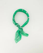 Load image into Gallery viewer, Veelzijdige Sjaal van Astrid Groot is een leuke sjaal met print. Een leuke accessoire om op verschillende manieren te dragen, om je nek, in het haar of aan een tas. Deze sjaal is in verschillende kleuren verkrijgbaar: Kelly Green, Geel, Jeansblauw, Fuchsia.