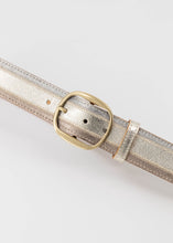 Afbeelding in Gallery-weergave laden, Lederen Riem Louise Beige Metallic