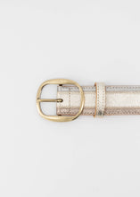 Afbeelding in Gallery-weergave laden, Lederen Riem Louise Beige Metallic