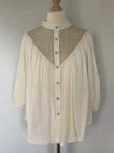 Load image into Gallery viewer, Blouse Wijd Hearts Lurex Ecru