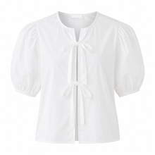 Load image into Gallery viewer, Blouse Top met ballon mouw en strikjes

