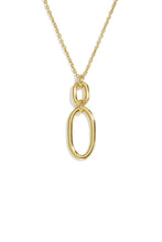 Afbeelding in Gallery-weergave laden, Ketting Hanger Ovaal. Deze elegante goudkleurige schakel ketting met een ovale hanger, is een ware statement piece.
