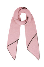 Afbeelding in Gallery-weergave laden, Roze Sjaal met zwarte stiksels. Warm en cosy, perfect voor aankomend seizoen. De sjaal is groot waardoor je de sjaal op meerdere manieren kunt dragen. Deze trendy sjaal is lekker zacht en gemaakt van acryl en is verkrijgbaar in verschillende kleuren, roze, wit, zwart en beige/taupe. Lengte van de sjaal is 180cm x 50cm.
