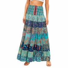 Load image into Gallery viewer, Maxi Rok Patchwork Boho Blue
