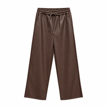 Afbeelding in Gallery-weergave laden, Broek Quinty Leather Look Bruin
