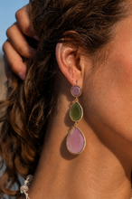 Afbeelding in Gallery-weergave laden, Oorbellen Double Drops Pink
