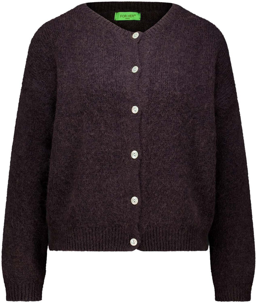 Aubergine Vest Grande Chic in de kleur Aubergine. Vest met ronde hals, lange mouwen en knoopjes. Super Zacht Vest en Trui ineen, nu al een bestseller! Grande Chic Vest is verkrijgbaar in verschillende kleuren.