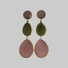 Afbeelding in Gallery-weergave laden, Oorbellen Double Drops Pink
