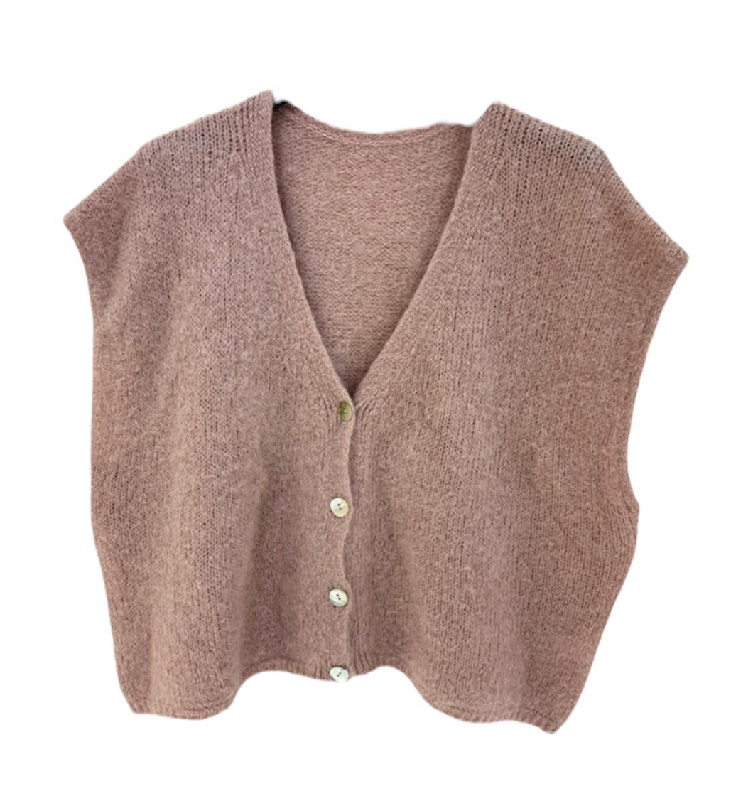 Oversized Vest Juul Mouwloos Oudroze