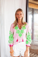 Afbeelding in Gallery-weergave laden, Place du Soleil Rosa Green Blouse
