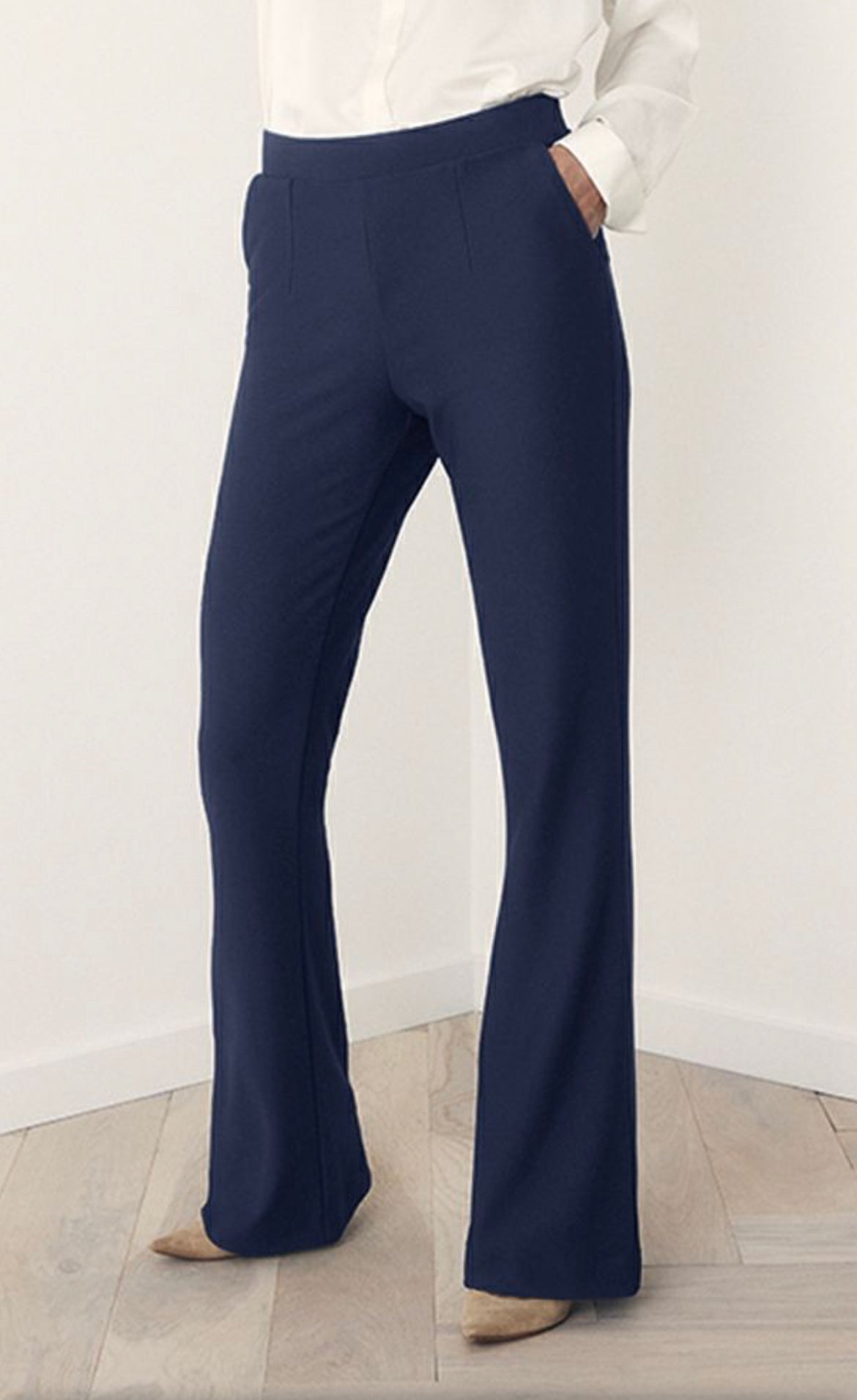 Desol Bootcut Flare yogabroek voor dames, lange broek met 4 zakken, sportbroek, hoge taille, stretch, vrije tijd, joggingbroek, werkbroek, uitlopende broek, zwart, S