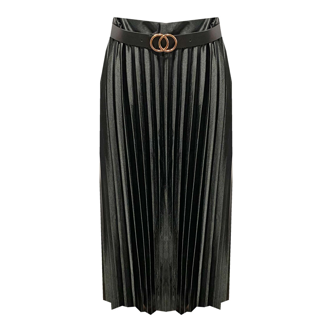Zwarte Rok Plisse is een soepel vallende wijde plissé luxe rok inclusief riem. Combineer deze mooie rok met een wijde trui om het casual te dragen of met een blouse voor een vrouwelijke, meer classy outfit. 