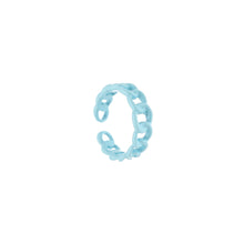 Afbeelding in Gallery-weergave laden, Blauwe Ring Schakel Color is een trendy ring, one size, past iedereen. Deze ring is in verschillende kleuren verkrijgbaar: Blauw, Wit, Paars, Roze.
