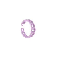 Load image into Gallery viewer, Paarse Ring Schakel Color is een trendy ring, one size, past iedereen. Deze ring is in verschillende kleuren verkrijgbaar: Blauw, Wit, Paars, Roze.
