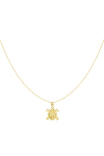 Afbeelding in Gallery-weergave laden, Ketting Turtle is een verfijnde goudkleurige basis ketting met een schildpad hanger. Leuk om deze ketting met andere kettingen te combineren.
