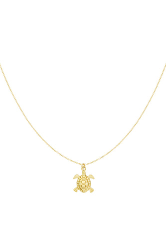 Ketting Turtle is een verfijnde goudkleurige basis ketting met een schildpad hanger. Leuk om deze ketting met andere kettingen te combineren.