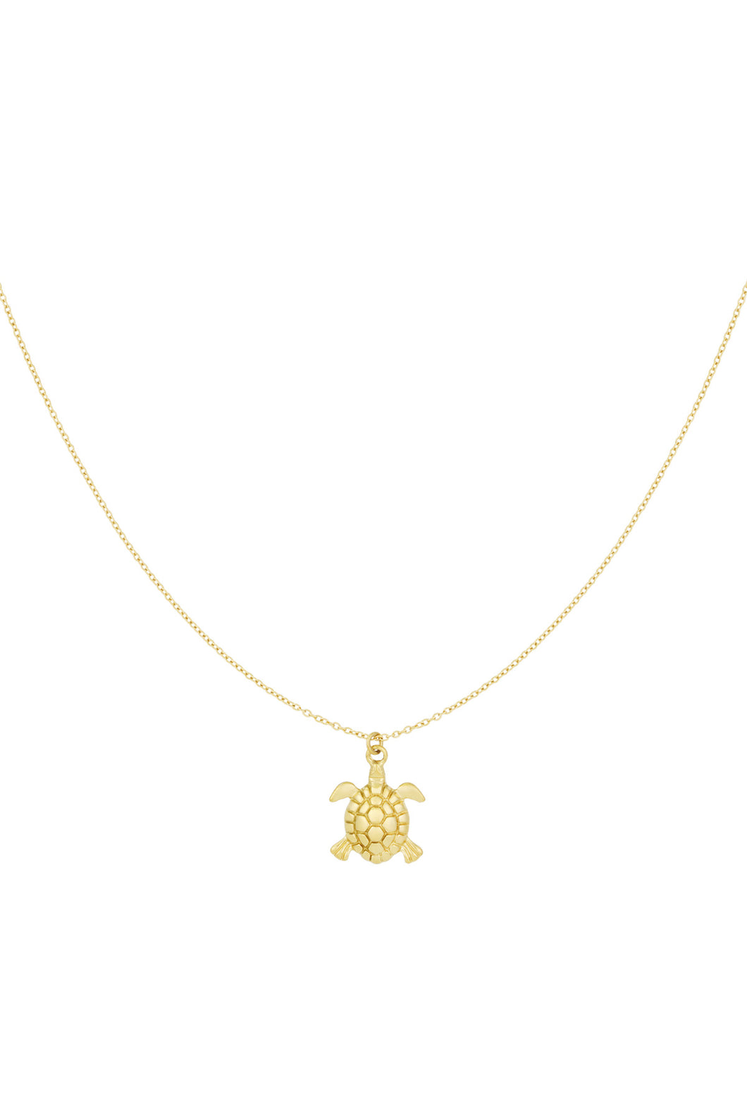 Ketting Turtle is een verfijnde goudkleurige basis ketting met een schildpad hanger. Leuk om deze ketting met andere kettingen te combineren.