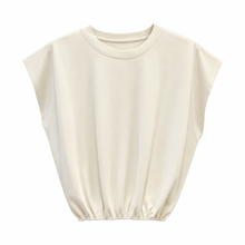 Load image into Gallery viewer, Superleuk Ballon T-shirt van Mooij. Deze cropped top met elastieken band is een echte must-have en verkrijgbaar in verschillende kleuren. Een comfortabele top met kap mouwen, geschikt voor maten S t/m XL
