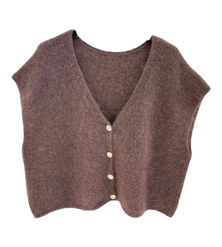 Oversized Vest Juul Mouwloos Bruin