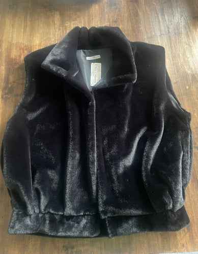 Zwarte bodywarmer Faux Fur Onesize t/m maat L