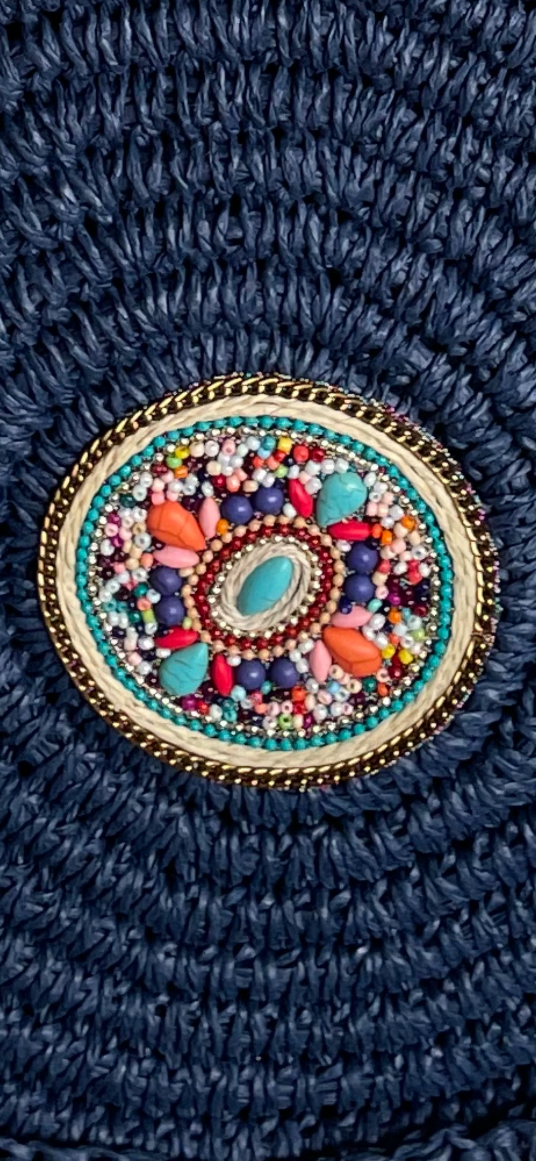 Round Beach Bag Blue