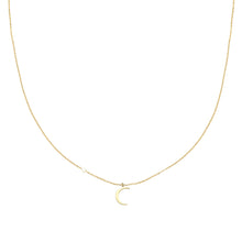 Load image into Gallery viewer, Ketting Moonlight is een minimalistische goudkleurige ketting, heeft een lengte van 39cm met een klein sterretje en een maan als hanger. Deze ketting is van stainless steel.
