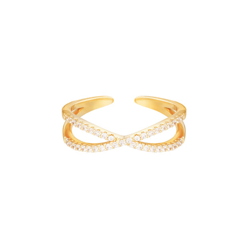 Gouden Ring X is een elegante ring, one size, past iedereen. Ring X is verkrijgbaar in goud- en zilverkleurig stainless steel.
