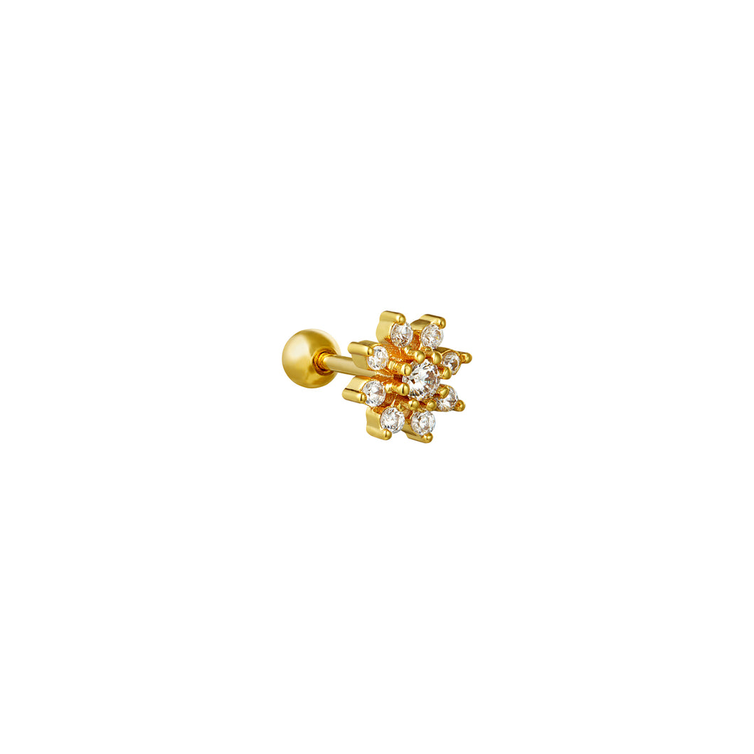 Piercing Flower Gold Zirkonia