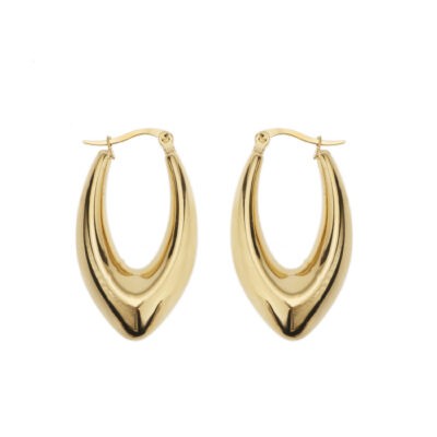 Goudkleurige Oorbellen Ovaal by Jam zijn mooie stijlvolle oorbellen, type oorstekers in ovale vorm.