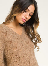 Afbeelding in Gallery-weergave laden, Trui AG.Larchy Camel is een mooie knitwear en reversible trui, welke op 2 manieren te dragen is. Trui kan zowel gedragen worden met een V-hals als een ronde hals.

