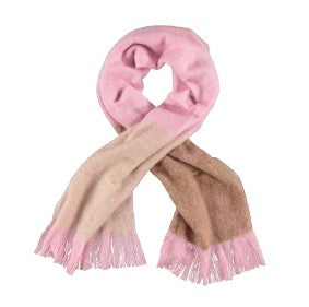 Prachtige sjaal van Moment by Moment in colorblock oudroze, roze en bruin. Sjaal item referentie 54.419-21 in de kleur 212 Phlox Pink uit de Country Romance Collectie. Met deze sjaal ben je helemaal klaar voor het najaar.